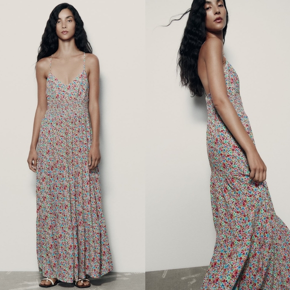 New Zara Floral Printed Midi Dress - 8072/836 - Picture 1 of 11